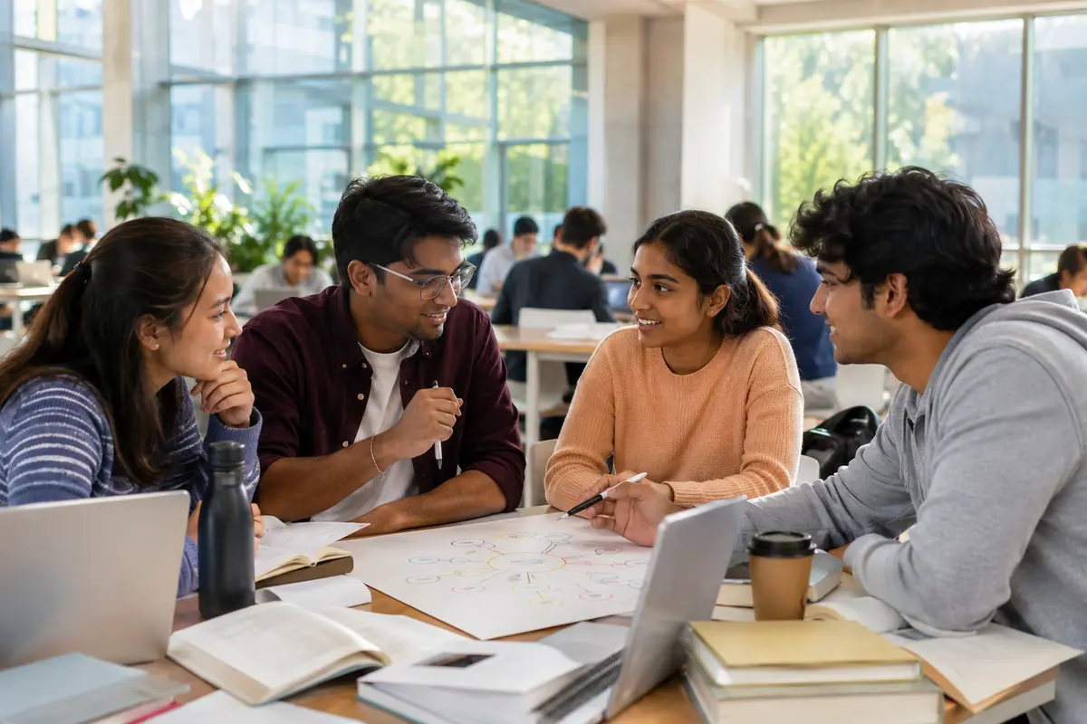 Students using AI responsibly for study planning, research and collaborative learning