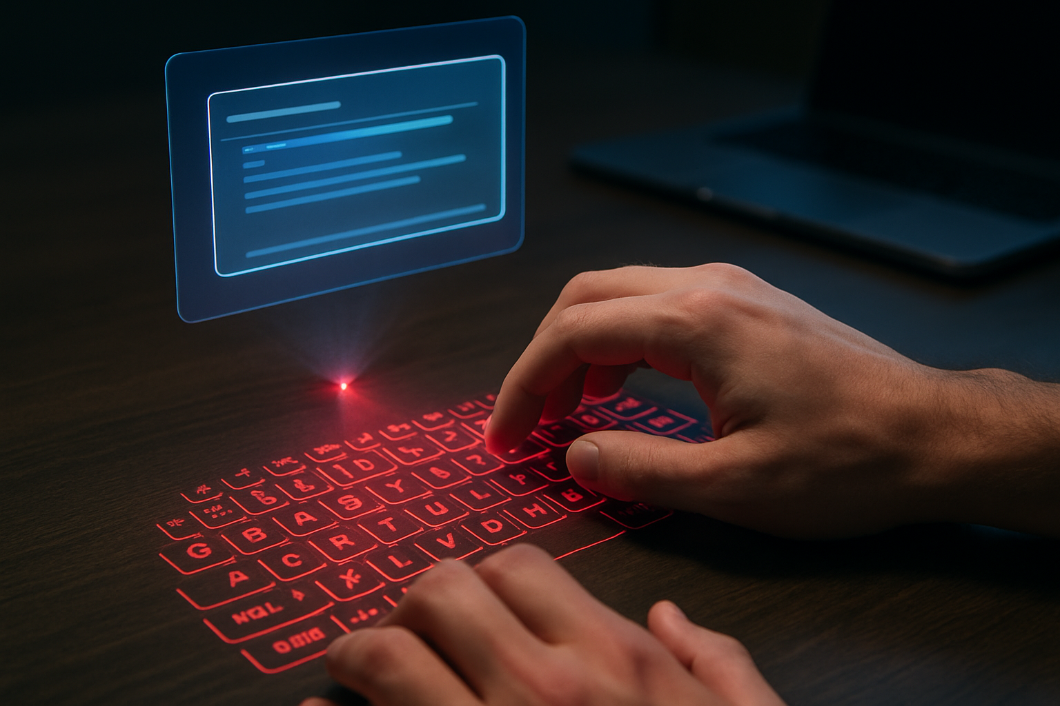 Professional using a digital interface to practise Generative AI prompting and content creation
